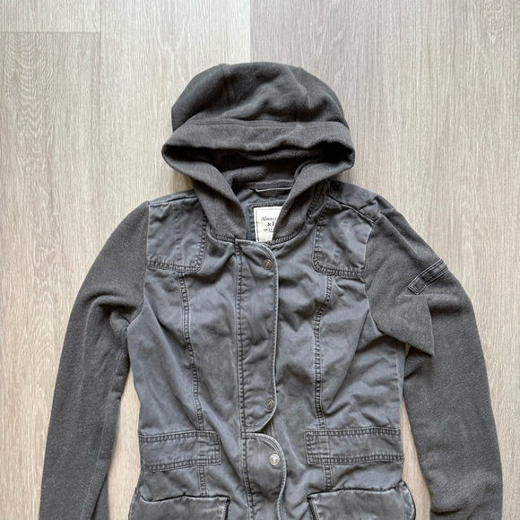 Abercrombie & Fitch Y2K Charcoal Utility Jacket Size S Industrial Retro Casual - Picture 9 of 15